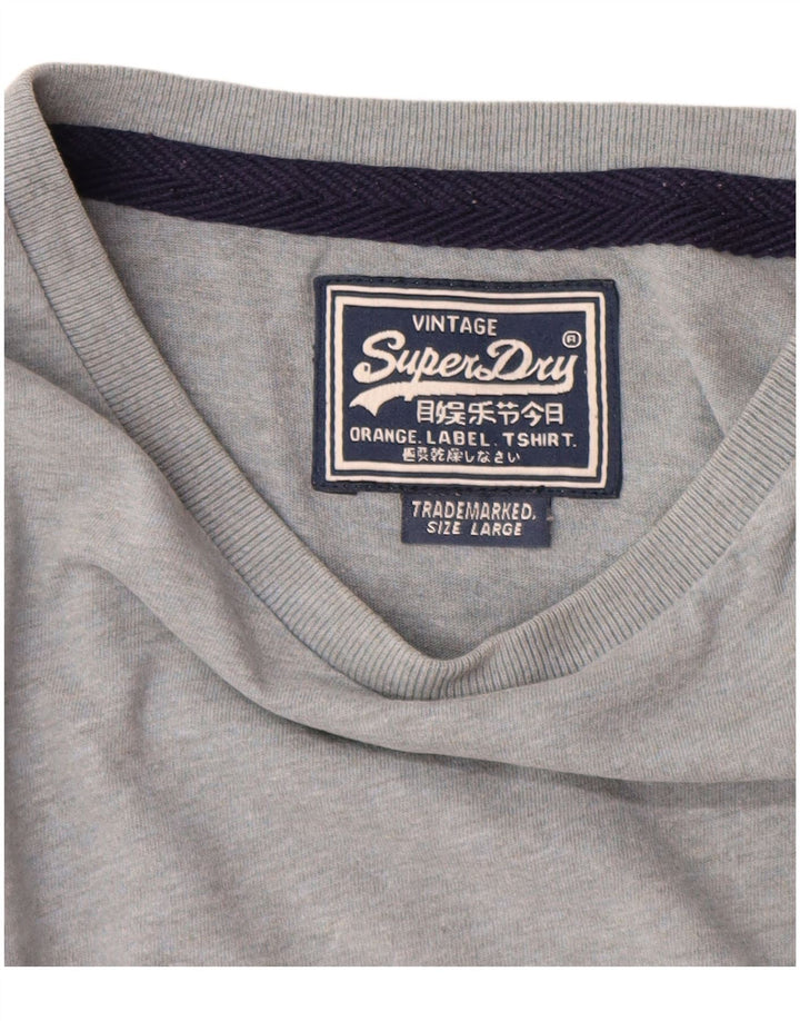 Superdry Camiseta para hombre Top grande de algodón gris