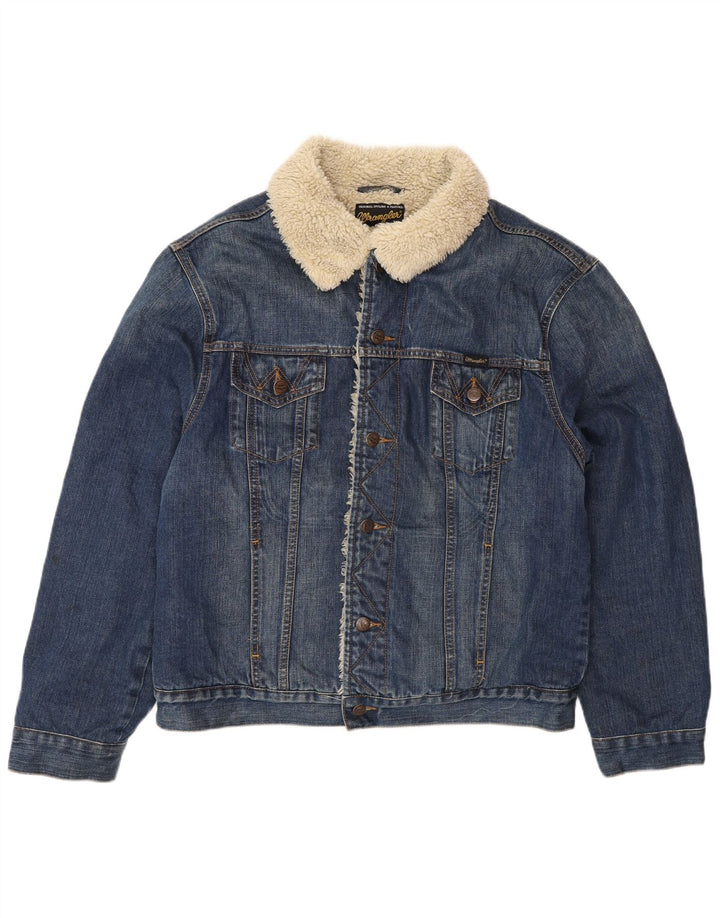 Wrangler Chaqueta vaquera vaquera para hombre UK 40 Algodón azul grande