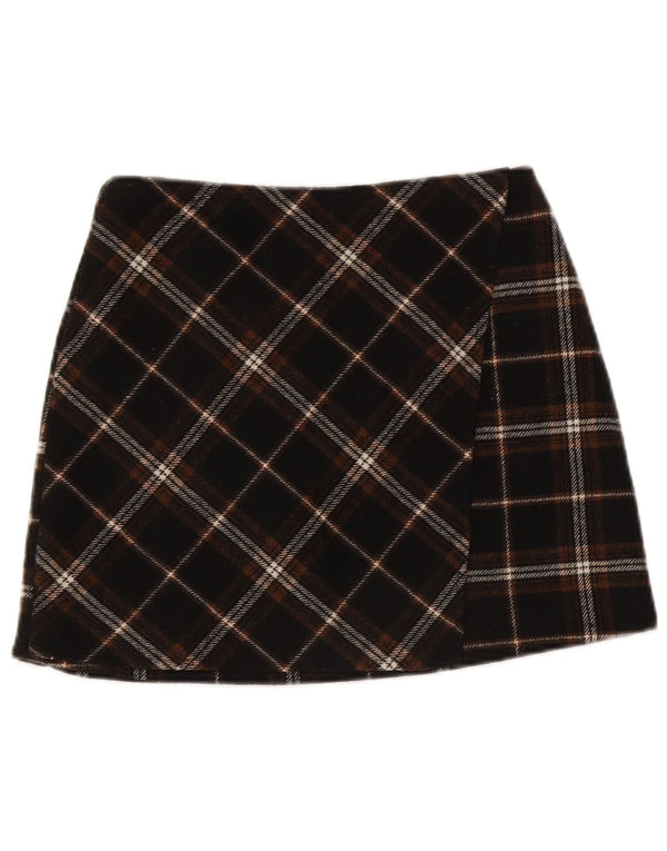 Hollister Minifalda De Cintura Alta Para Mujer Pequeña W27 Poliéster A Cuadros Negro