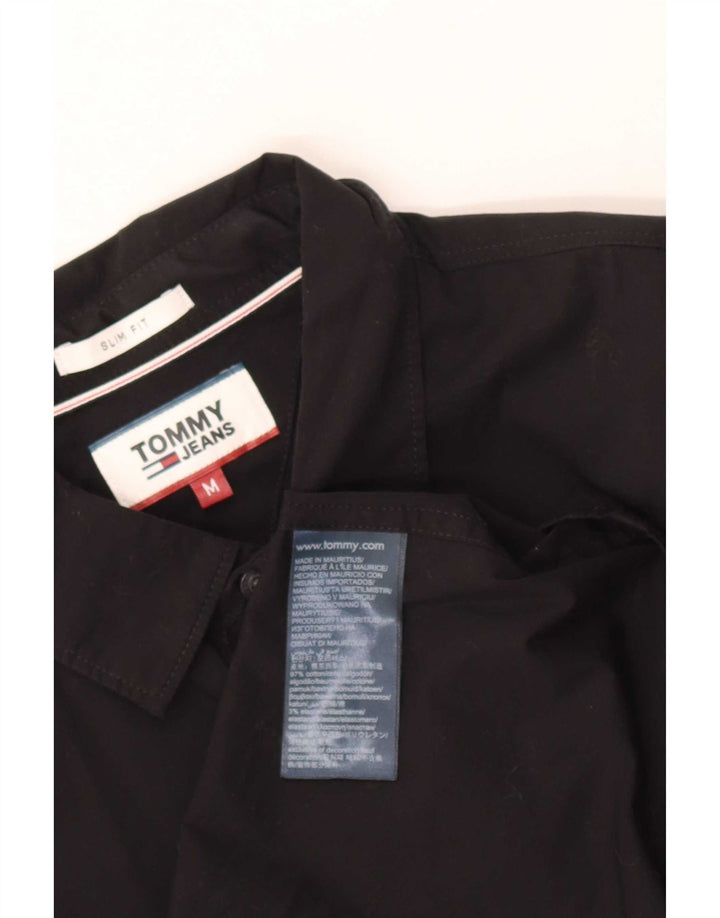 Tommy Jeans Camisa ajustada para hombre Medium Black Cotton
