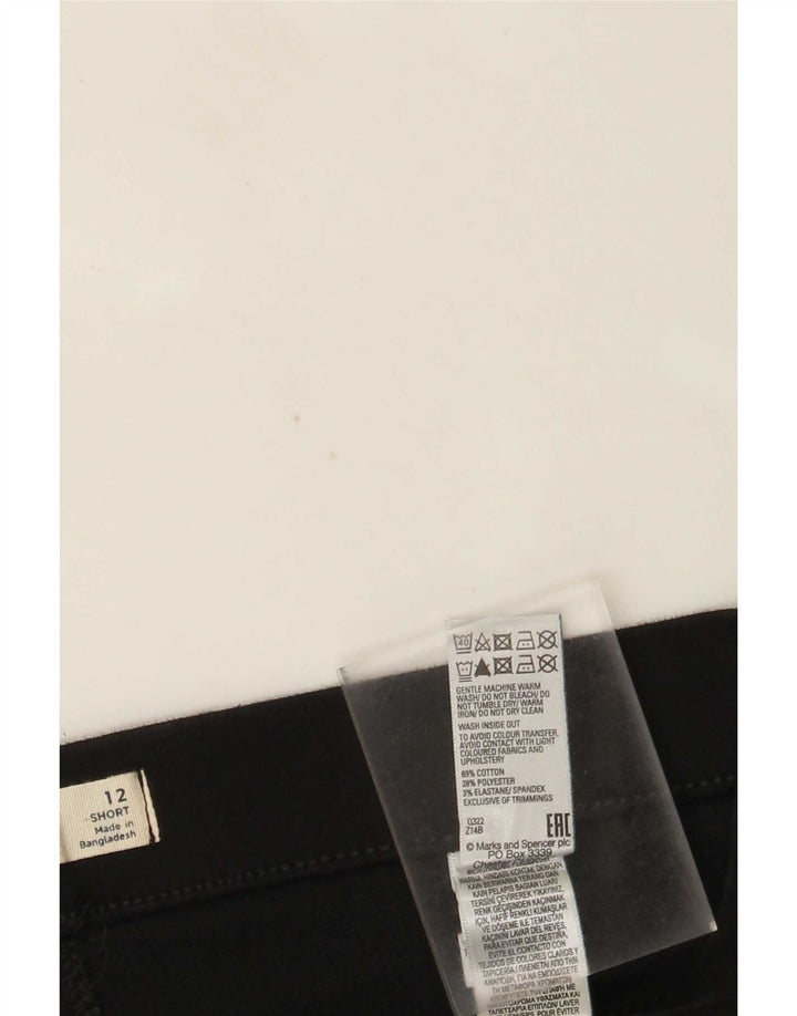 Marks & Spencer Vaqueros Jegging Cortos para Mujer UK 12 Medium W30 L26 Negro