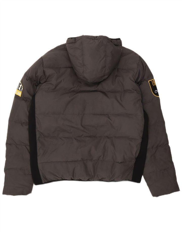 Playlife Chaqueta acolchada con capucha para hombre UK 44 2XL Gris Colorblock Poliéster