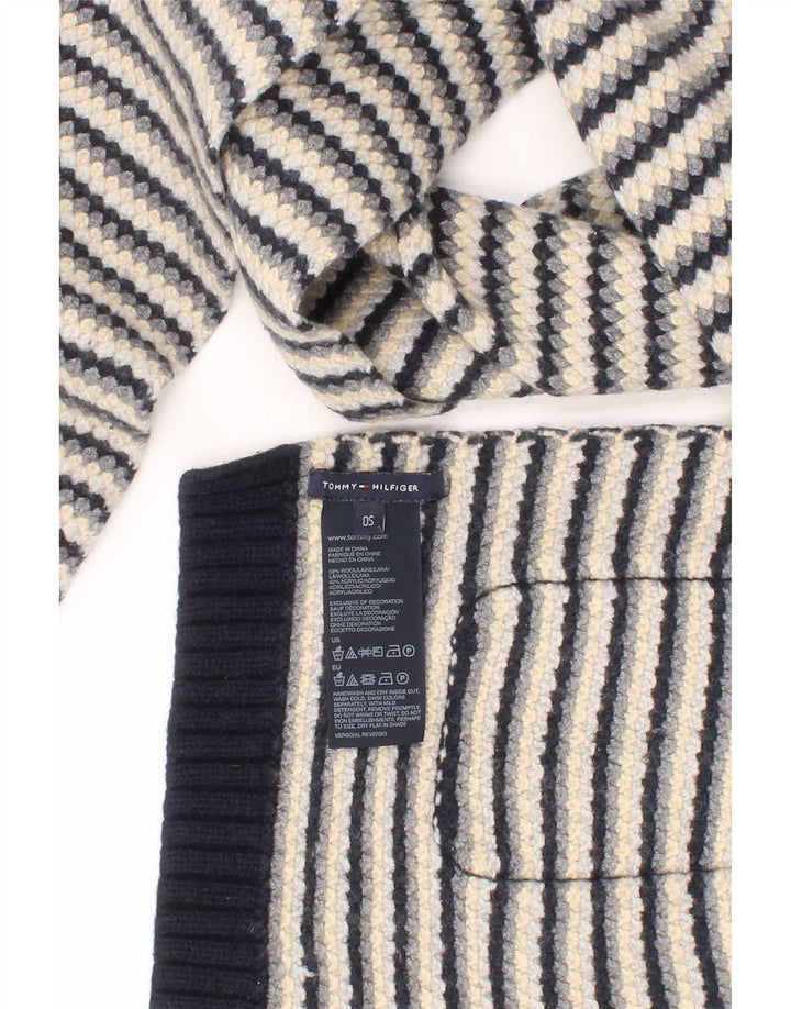 Tommy Hilfiger Bufanda rectangular de punto para mujer Talla única Lana a rayas azul marino