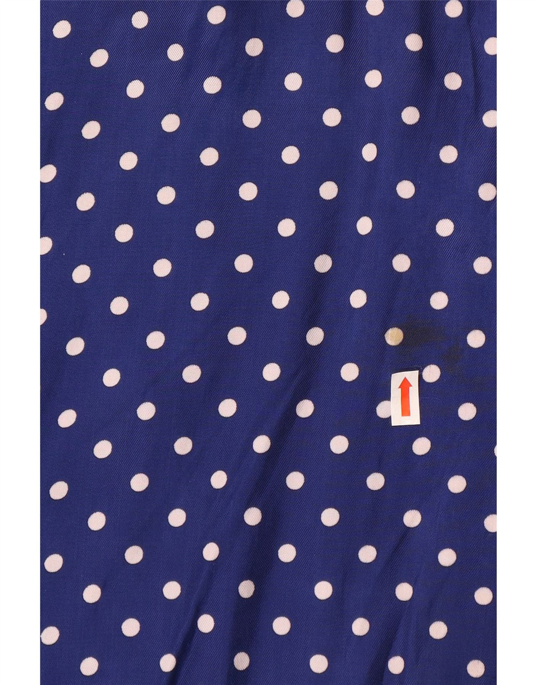 VINTAGE Blusa camisa de manga corta para mujer Reino Unido 14 Lunares grandes azul marino