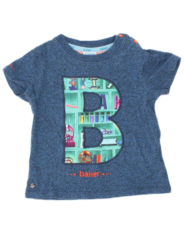Ted Baker Camiseta estampada para bebés niños 18-24 meses Azul marino moteado
