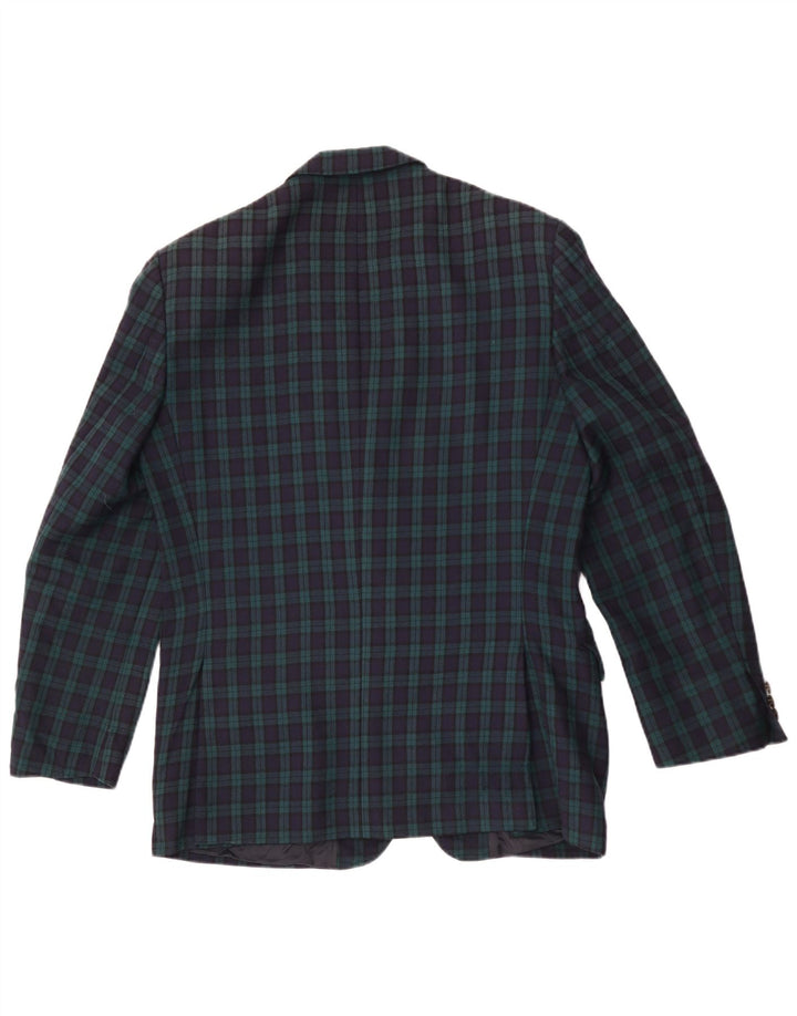 Highland Chaqueta tipo blazer de 2 botones para hombre IT 50 Large Green Check Wool