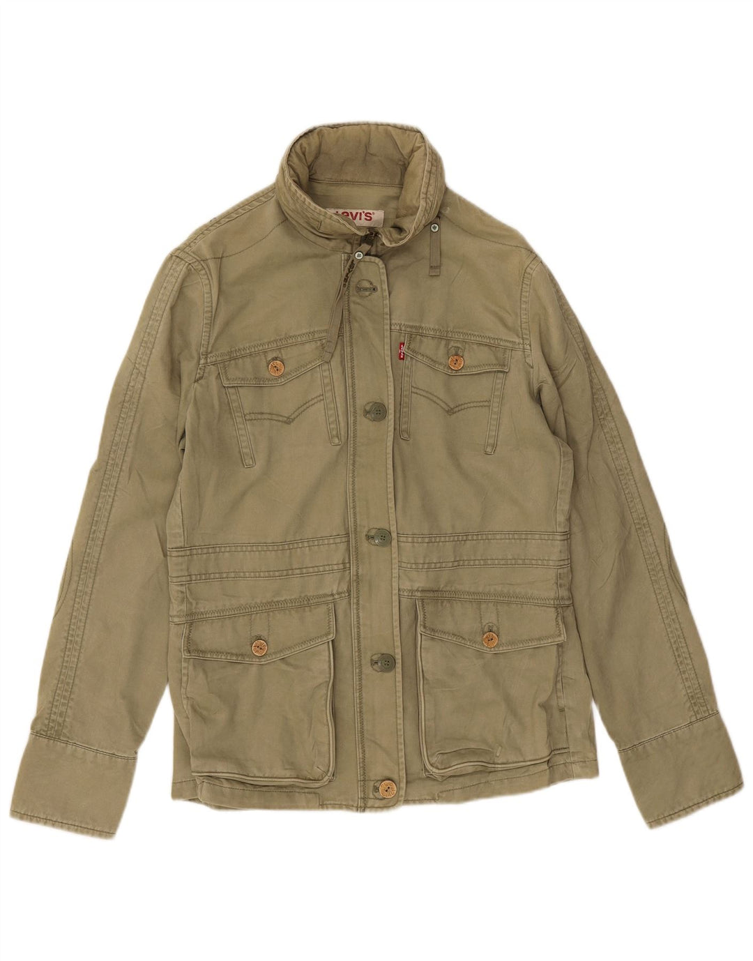 Levi's Chaqueta utilitaria con capucha gráfica para mujer Reino Unido 46 Grande Algodón caqui