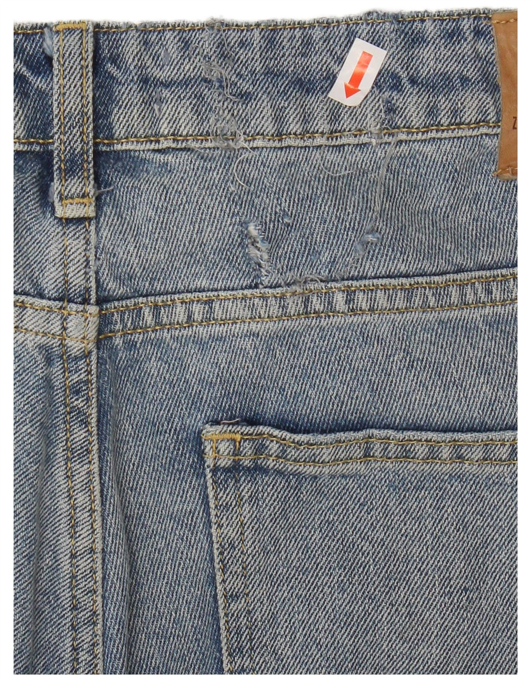 Zara Jeans Cortos Gráficos para Mujer EU 40 Medium W30 L26 Algodón Manchado Azul