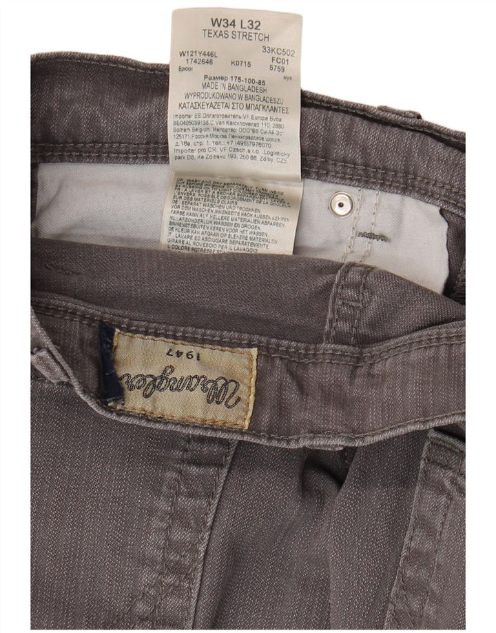 WRANGLER Vaqueros rectos elásticos Texas para hombre W34 L29 algodón gris