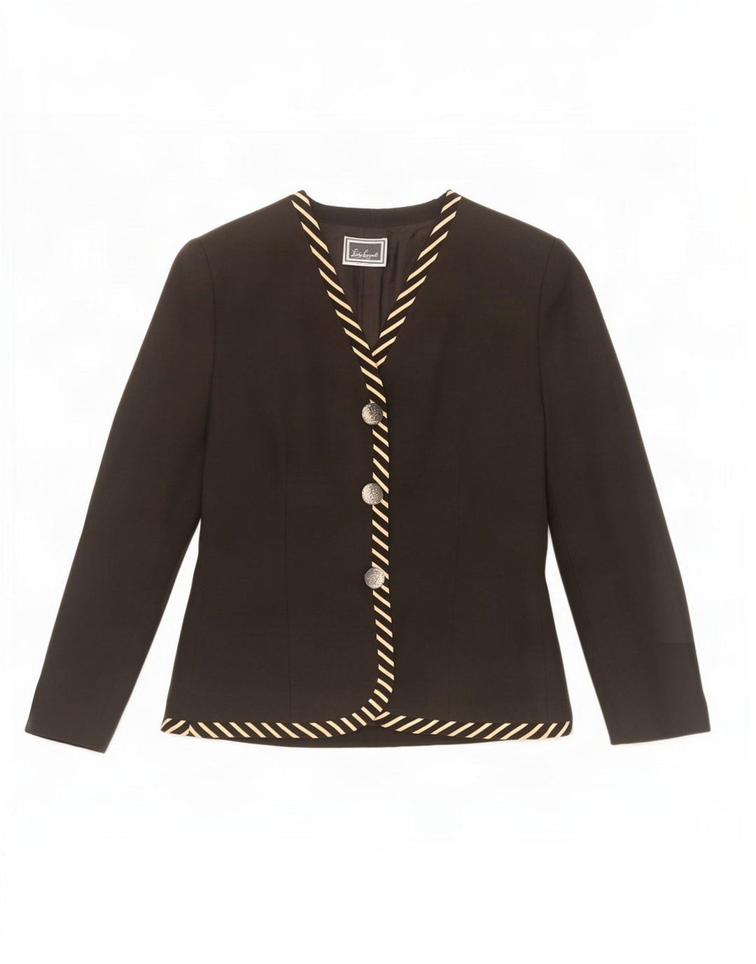 Luisa Spagnoli Chaqueta Blazer de 3 Botones para Mujer UK 42 Mediana Rayas Negras