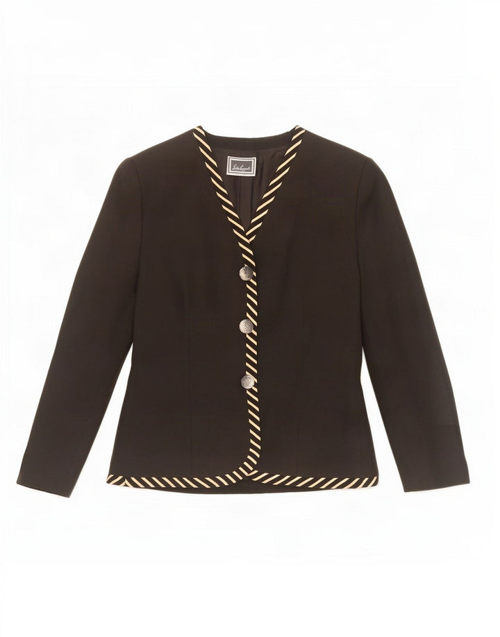 Luisa Spagnoli Chaqueta Blazer de 3 Botones para Mujer UK 42 Mediana Rayas Negras