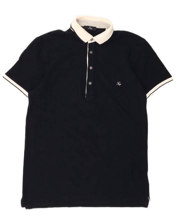 Fay Polo para hombre IT 46 Small Azul marino Colorblock Algodón