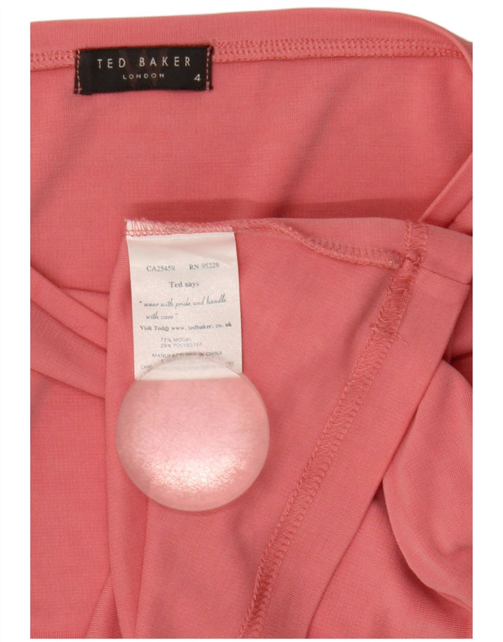 Ted Baker Top corto para mujer talla 4 grande modal rosa