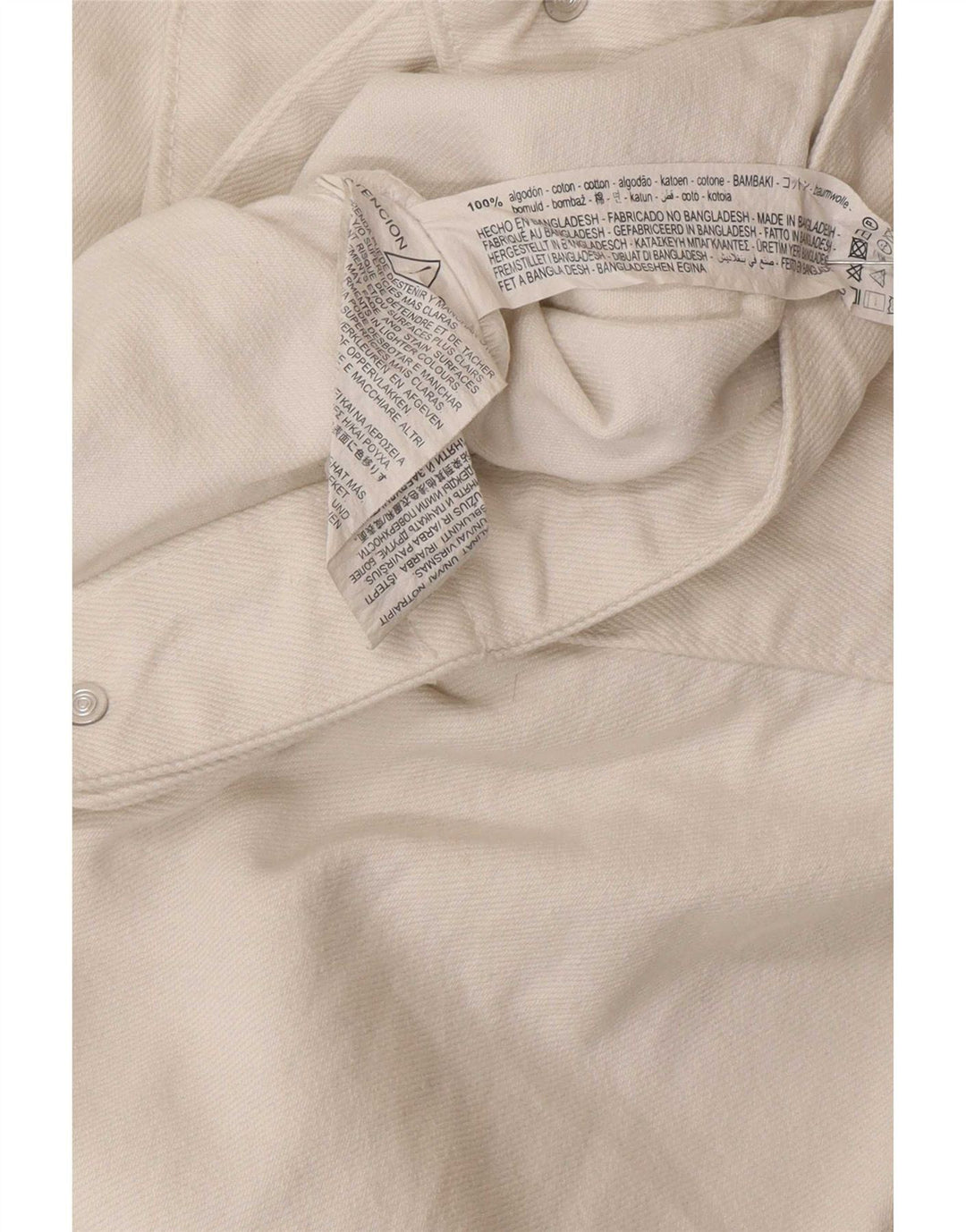 Zara Mujer Crop Chaqueta Vaquera Extragrande UK 6 XS Algodón Blanco