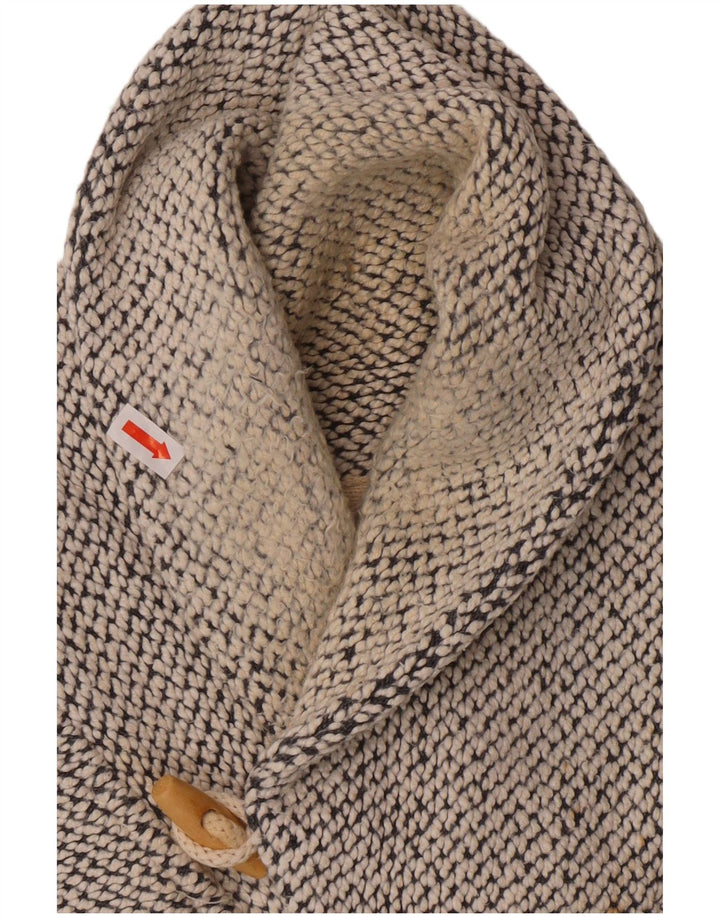Weird Fish - Sudadera con cuello chal para hombre, talla pequeña, algodón beige