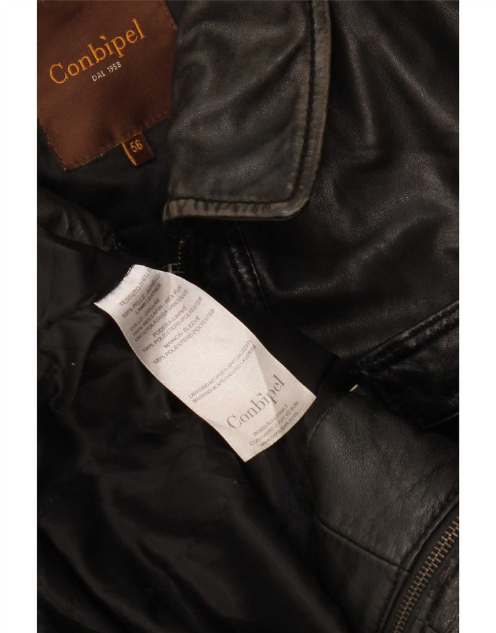 Conbipel Chaqueta de cuero para hombre IT 56 2XL Negro