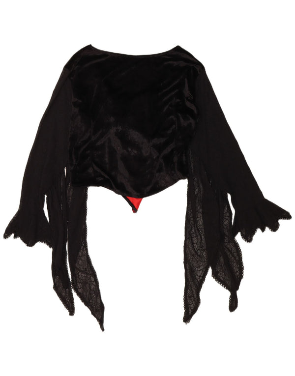 Dark Star Blusa asimétrica de terciopelo para mujer UK 40 XL Rayón negro