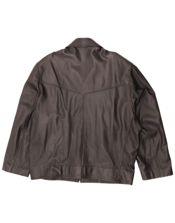 Admiral Chaqueta de cuero para mujer UK 20 2XL Piel de cordero negra