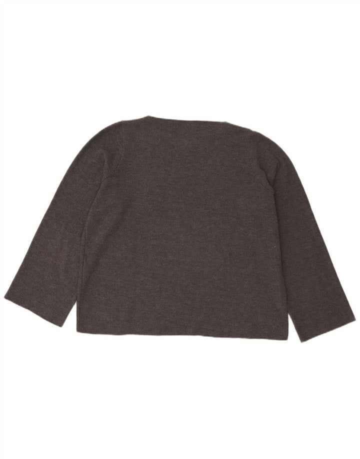 Zara Mujer Top Extragrande Manga Larga UK 44 Gris Medio