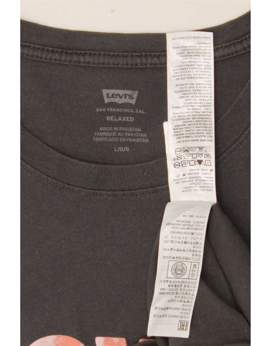 Levi's Camiseta con gráfico relajado para hombre Top grande de algodón gris