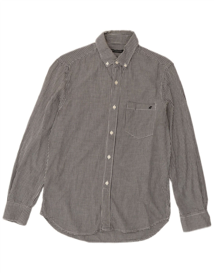 Camisa de hombre French Connection de algodón a cuadros gris medio