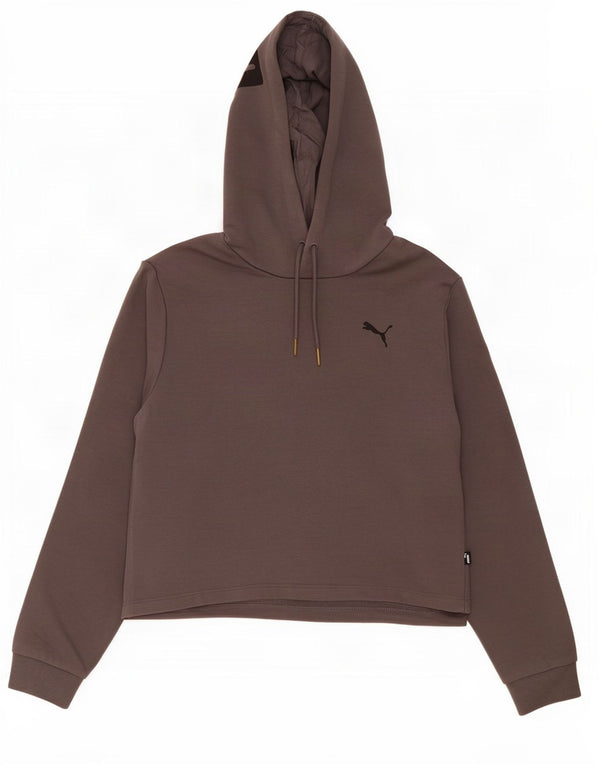 Puma Mujer Crop Graphic Sudadera con capucha Jumper UK 10 Small Gris Algodón