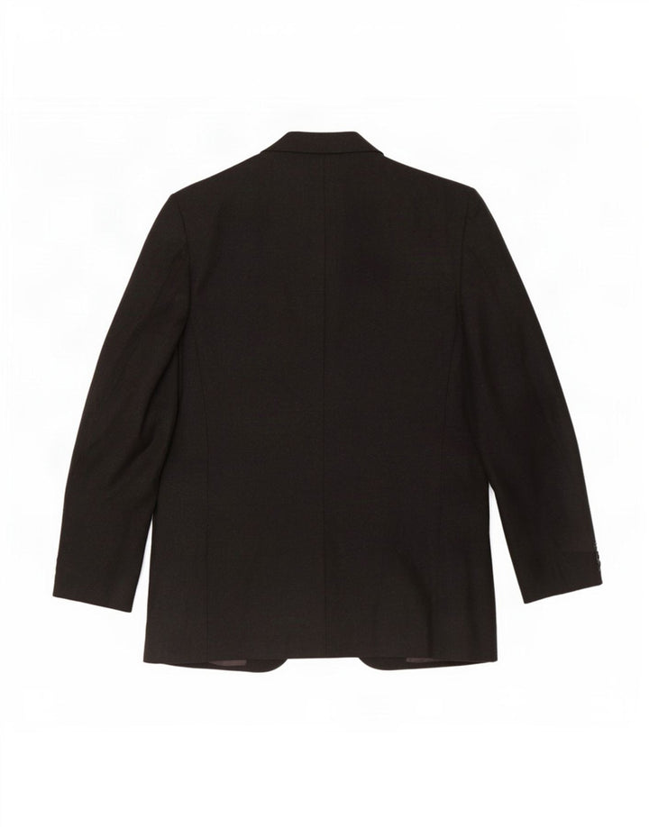Canali Chaqueta tipo blazer de 3 botones para hombre IT 48 Lana virgen negra mediana