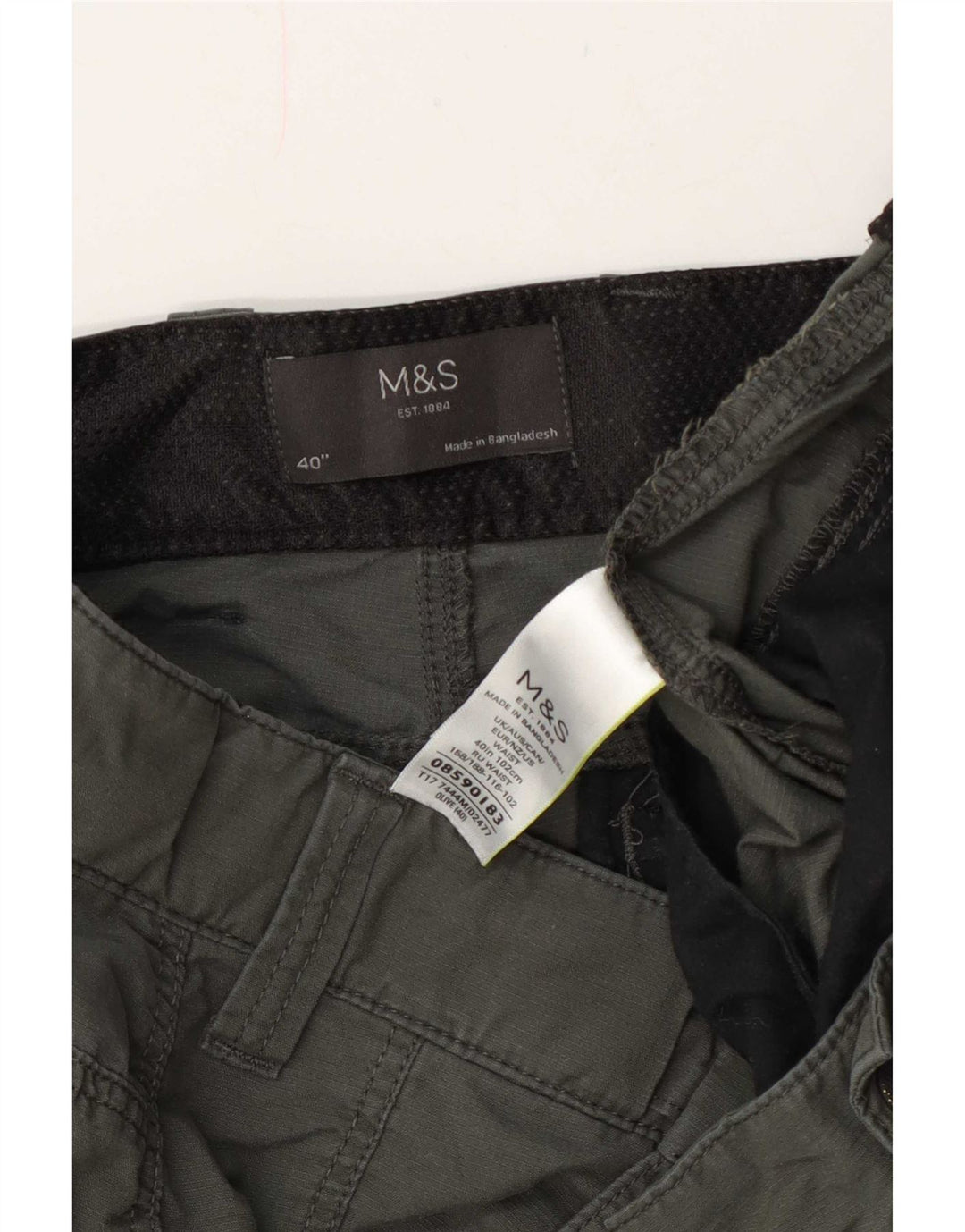 Marks & Spencer Pantalones cortos tipo cargo para hombre W40 XL Algodón caqui