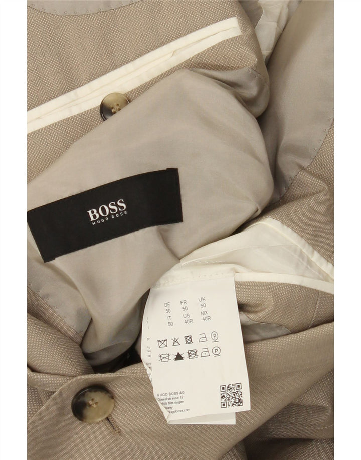 Hugo Boss Chaqueta tipo blazer de 2 botones para hombre EU 50 Grande Lana beige