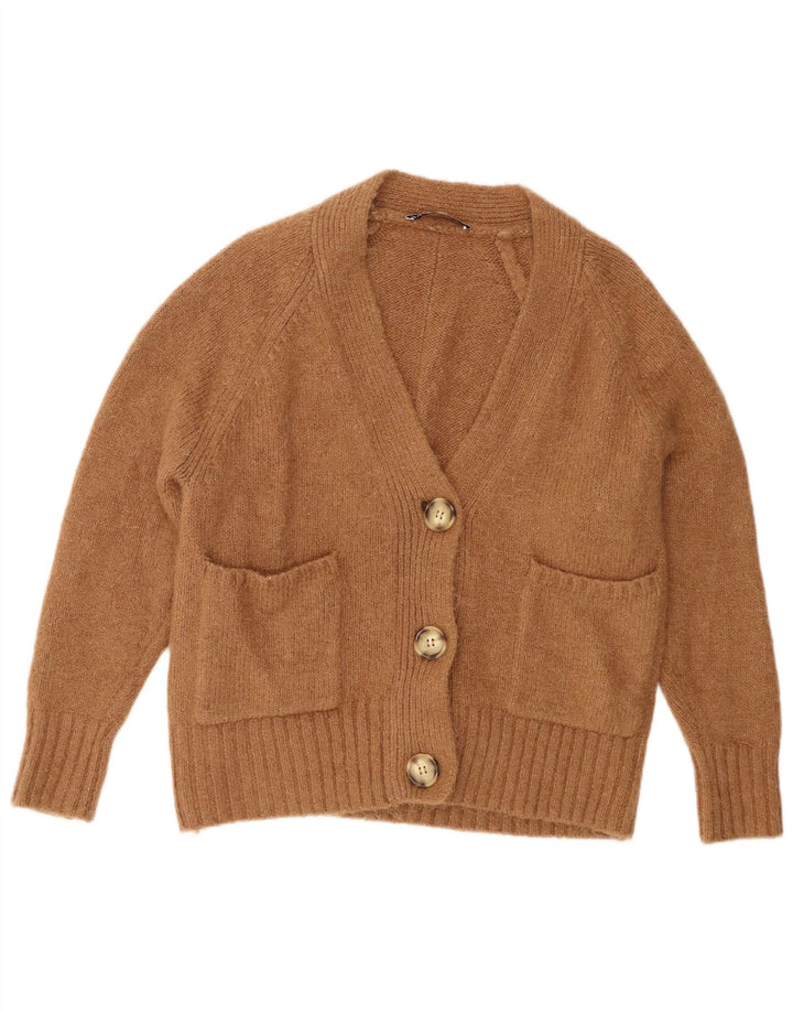 Zara Mujer Suéter Cárdigan Extragrande UK 10 Small Marrón