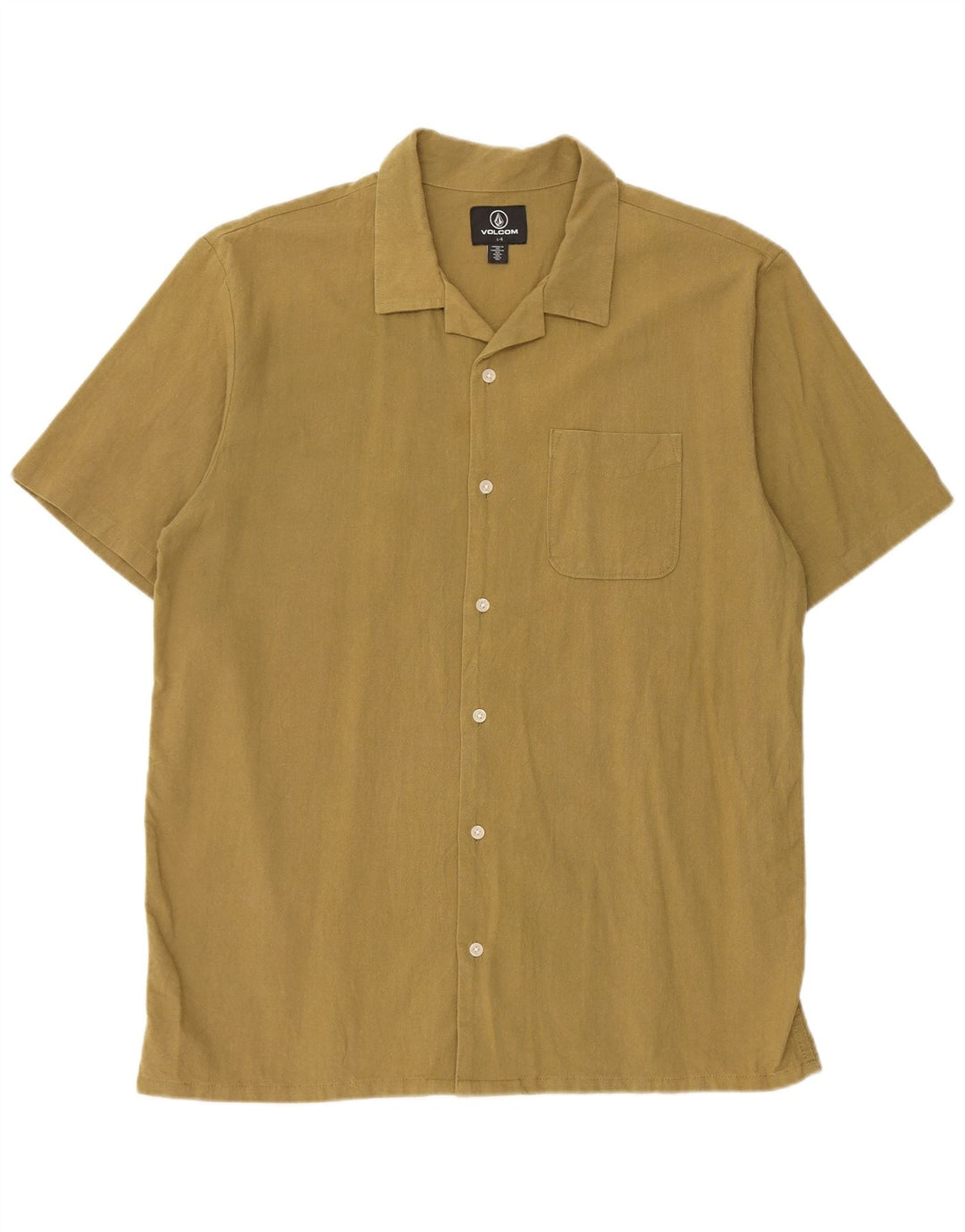Volcom Camisa de manga corta para hombre, talla grande, color caqui