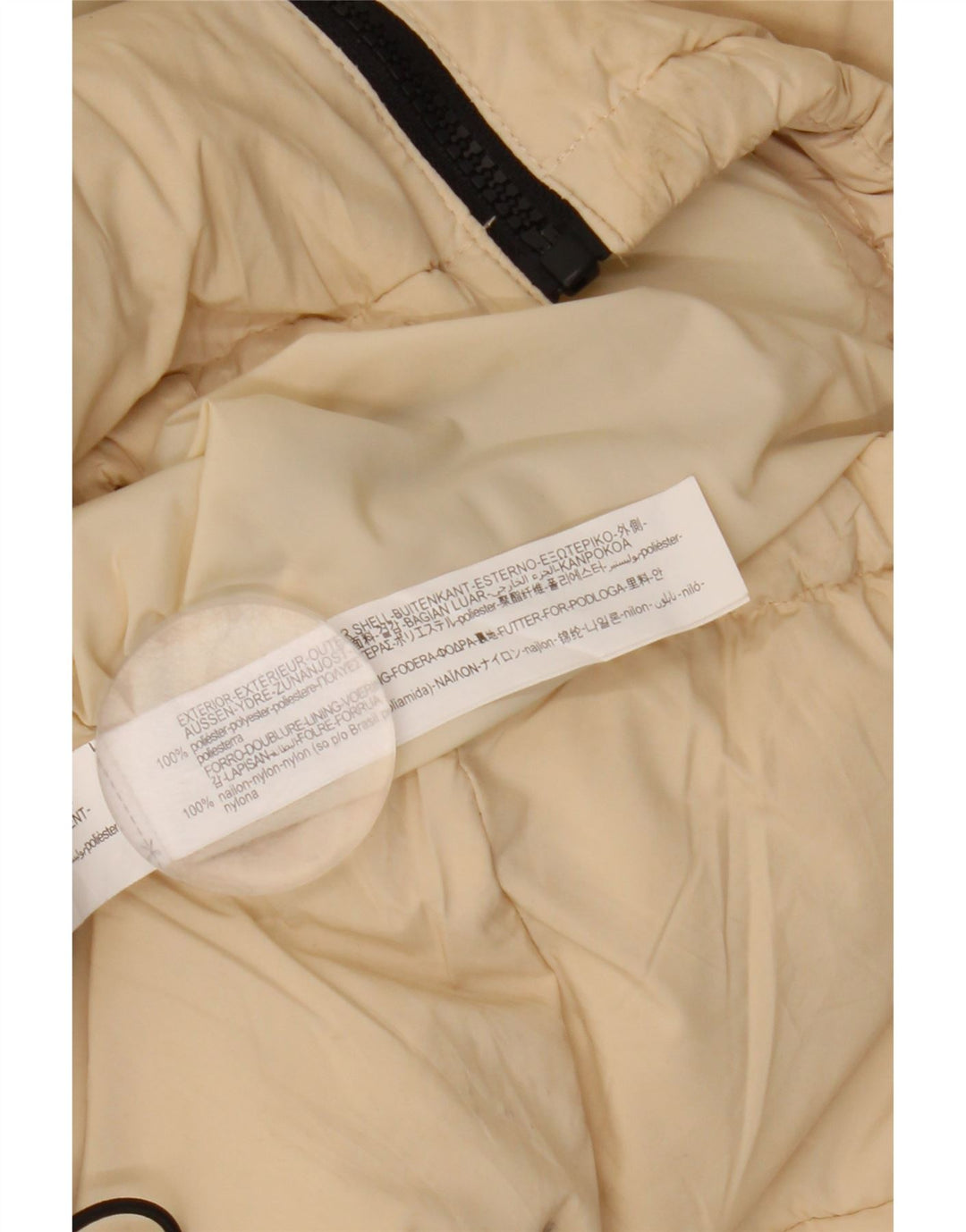 ZARA Chaqueta acolchada para hombre UK 36 Small Beige Nylon