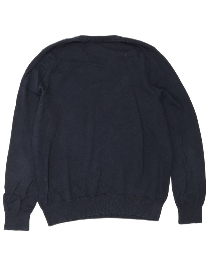 Marks & Spencer Suéter con Cuello en V para Hombre Algodón Azul Marino Mediano
