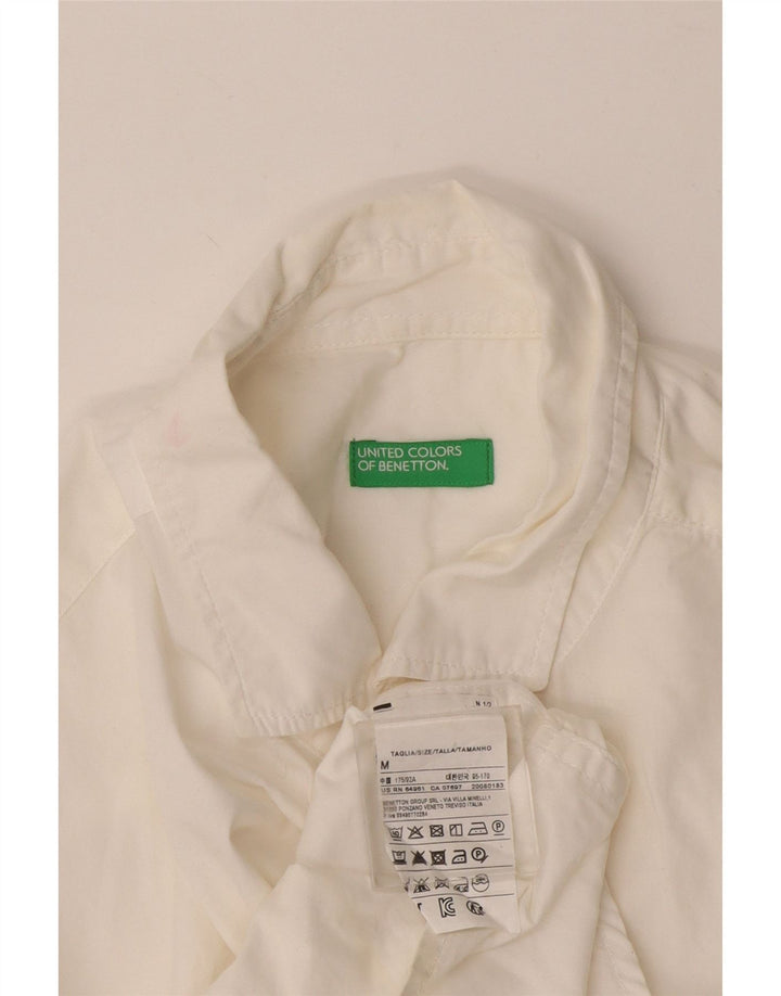 Camisa Benetton Hombre Mediana Algodón Blanco
