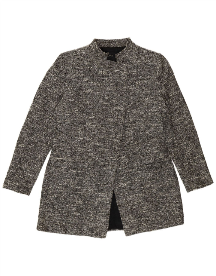 Zara Mujer Abrigo UK 40 XL Algodón Moteado Gris