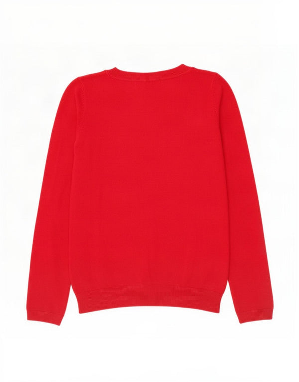 Zara - Jersey con cuello barco para mujer, talla 40, talla grande, algodón rojo