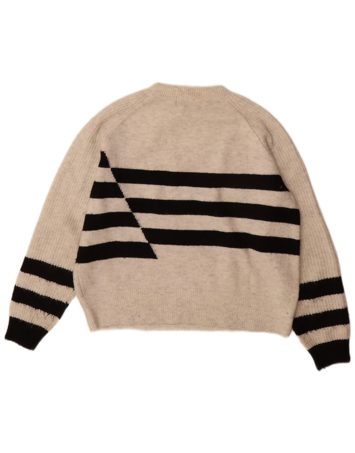 Marks & Spencer Jersey de cuello redondo para mujer UK 44 Gris medio a rayas
