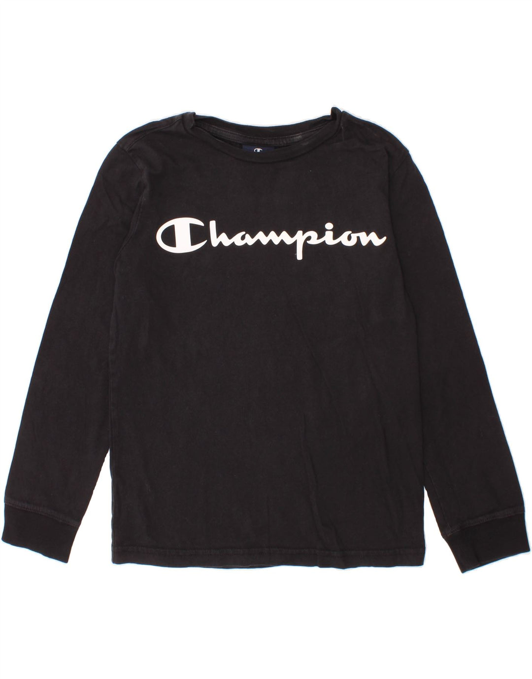 CHAMPION Boys Graphic Top Long Sleeve 7-8 Years Small Black Vintage Champion and Second-Hand Champion from Messina Hembry 