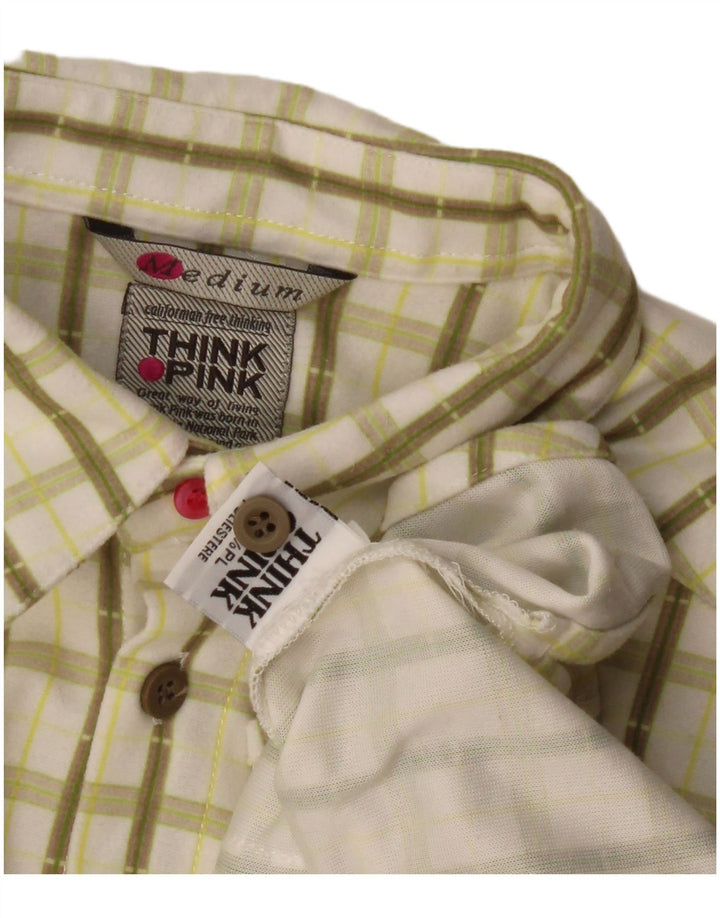 Think Pink Camisa Niño 11-12 Años Mediana Blanco Roto Cuadros Poliéster