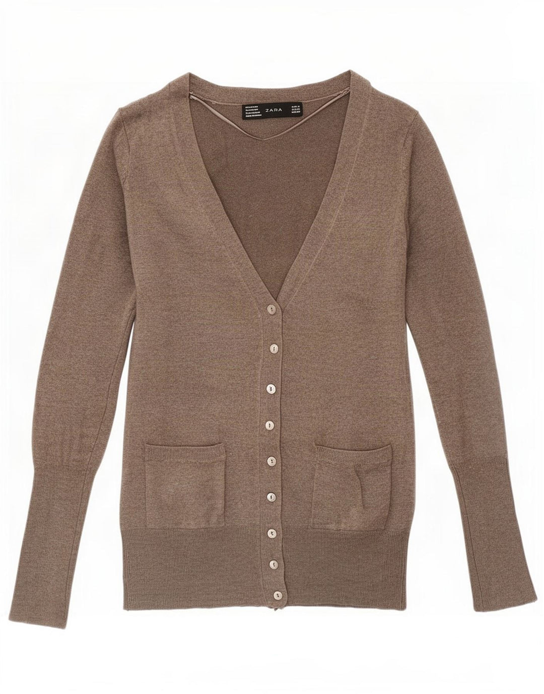 Zara Mujer Cárdigan Suéter UK 10 Pequeño Rayón Gris