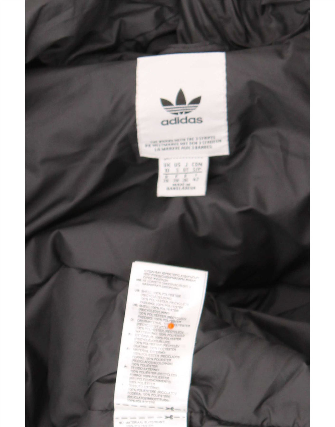 Adidas Chaqueta acolchada con capucha para mujer UK 10 Small Poliéster negro