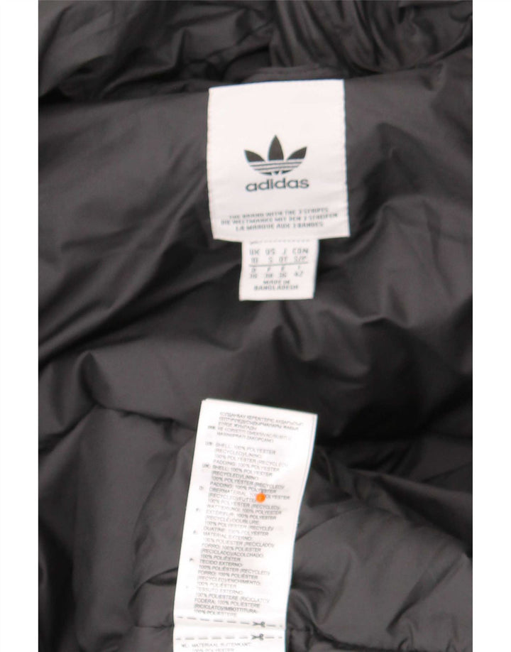 Adidas Chaqueta acolchada con capucha para mujer UK 10 Small Poliéster negro