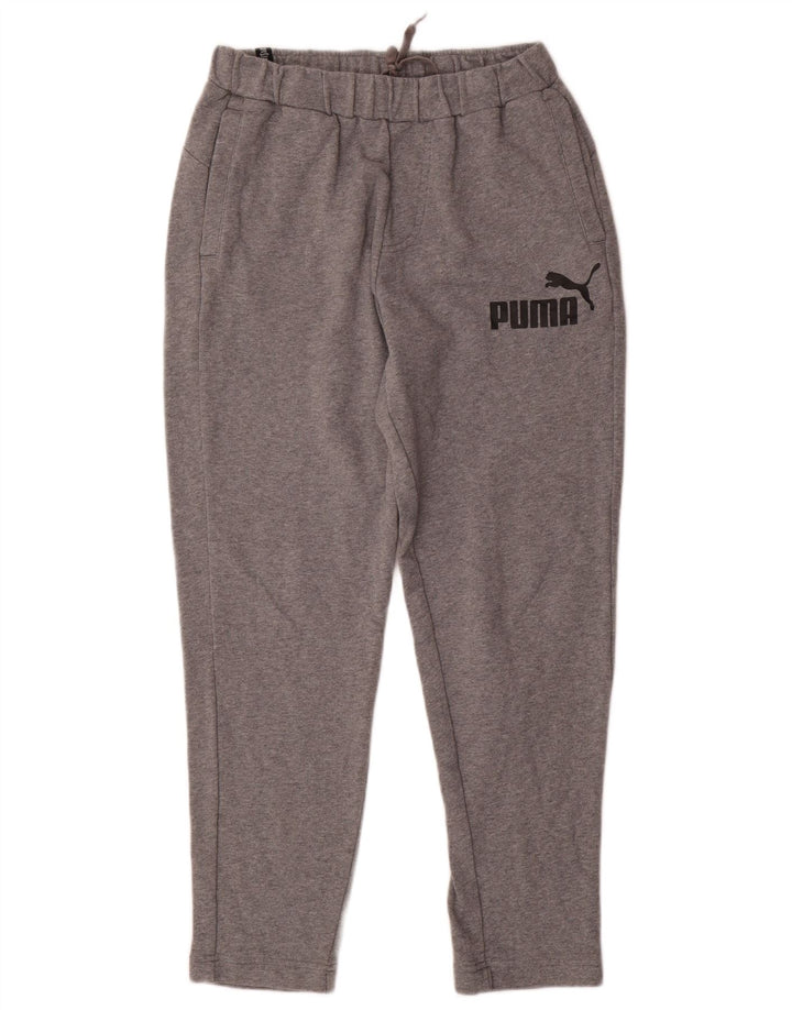 PUMA Pantalones de chándal con estampado gráfico de algodón moteado en gris medio para hombre