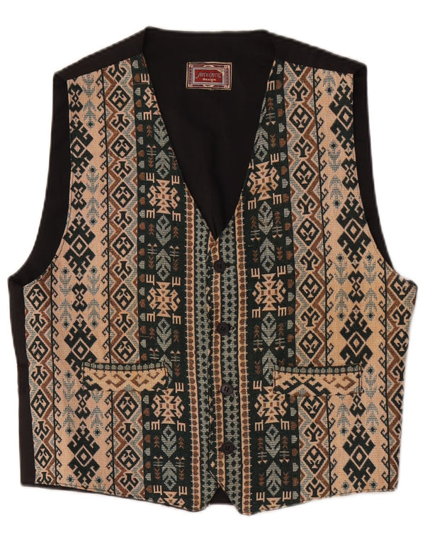 Auténtico chaleco para hombre pequeño multicolor Fair Isle