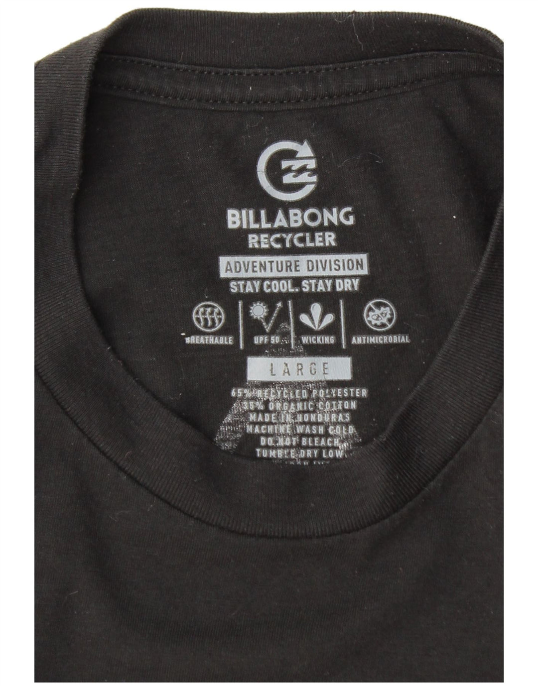 BILLABONG Camiseta con gráfico Recycler para hombre, talla grande, poliéster negro