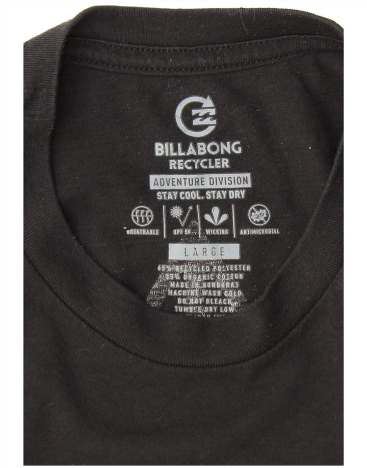 BILLABONG Camiseta con gráfico Recycler para hombre, talla grande, poliéster negro