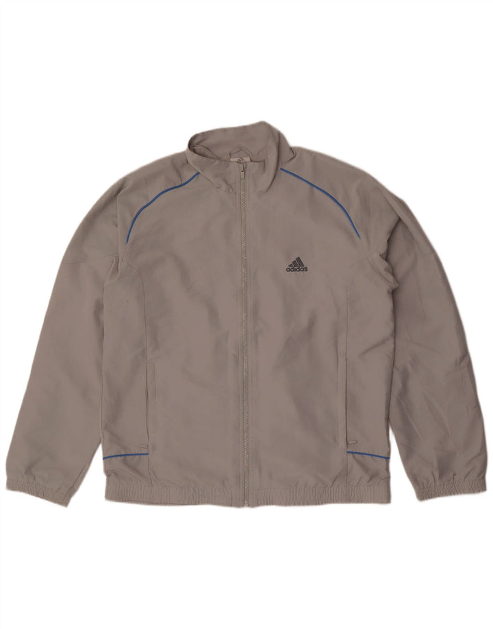 Adidas - Chaqueta de chándal para hombre, talla 42/44, poliéster gris grande