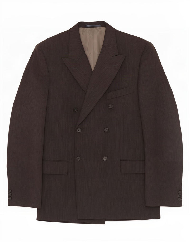 Trussardi Chaqueta Blazer De Doble Botonadura IT 52 XL Gris Rayas Pintadas