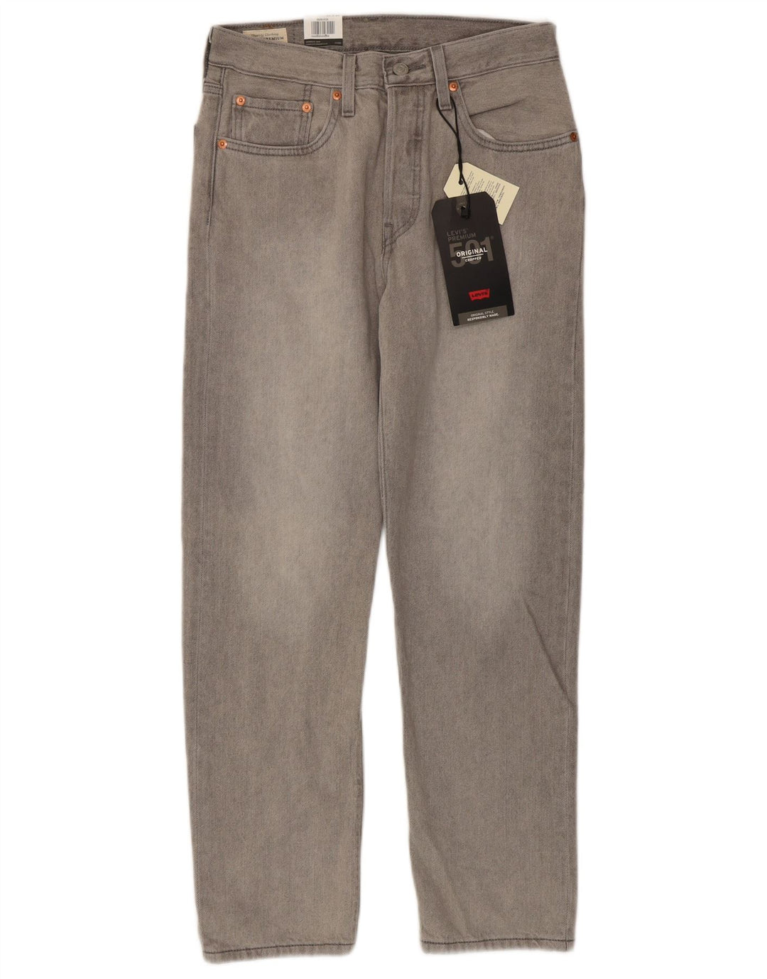 Levi's Vaqueros Rectos 501 Para Mujer W26 L28 Algodón Gris