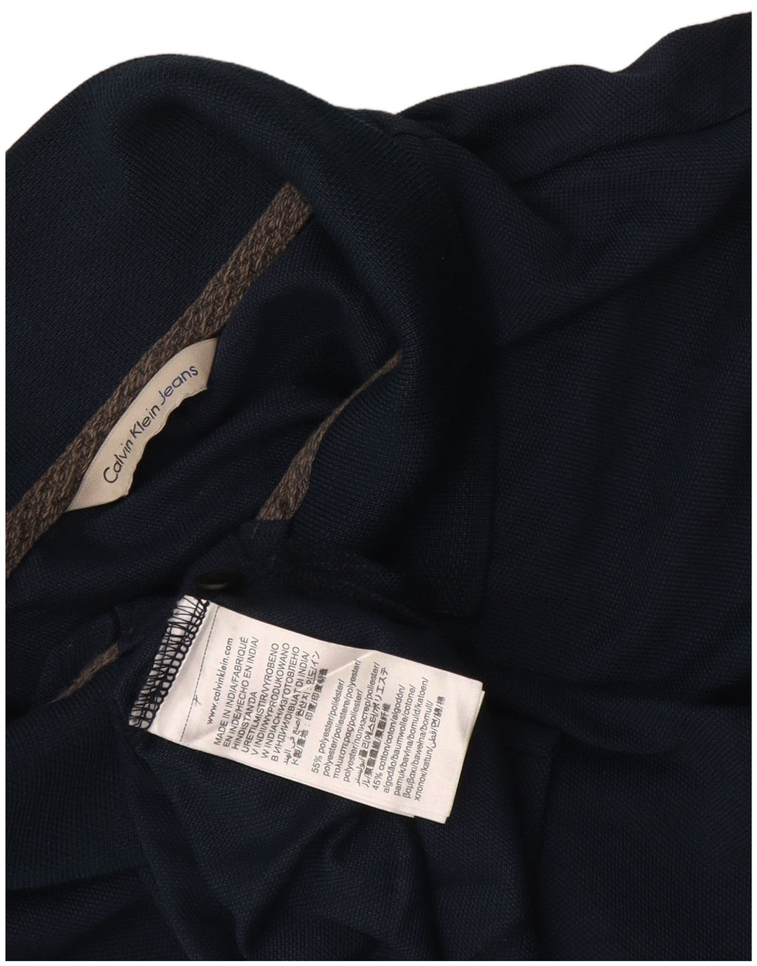 Calvin Klein Jeans Polo para hombre de algodón azul marino mediano